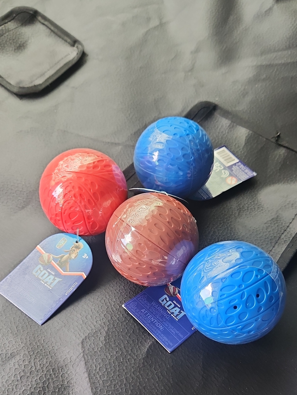4 Surprise GOAT The Greatest Blue, Red & Brown Play Balls - Packable Kids Toy
